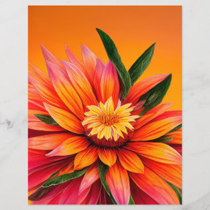 Lámina Hermosa flor rosa, naranja y amarilla 