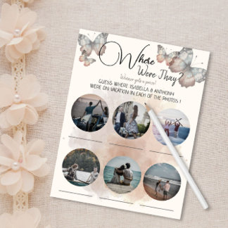 Lámina Hermosa mariposa novia ducha Fiesta Fotojuego