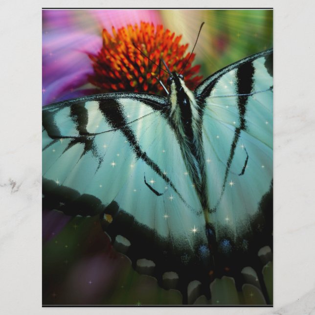 Lámina Hermosa mariposa turquesa (Anverso)