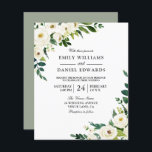 Lámina Hermosas flores blancas invitaciones a una boda ec<br><div class="desc">Las Flores Blancas Hermosa Invitación a la Boda Presupuestaria Una alternativa más barata que una invitación estándar.</div>