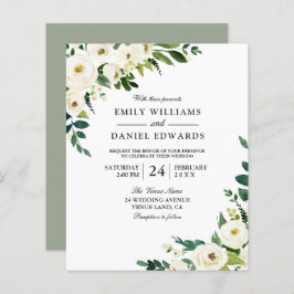 Lámina Hermosas flores blancas invitaciones a una boda ec