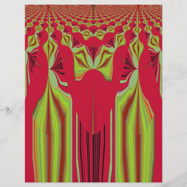 Lámina Hermoso arte tribal africano rojo y amarillo (Anverso)