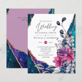 Lámina Hermoso Boda de Agato Floral Violeta de Presupuest