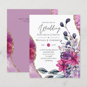 Lámina Hermoso Boda de Agato Floral Violeta Presupuestari