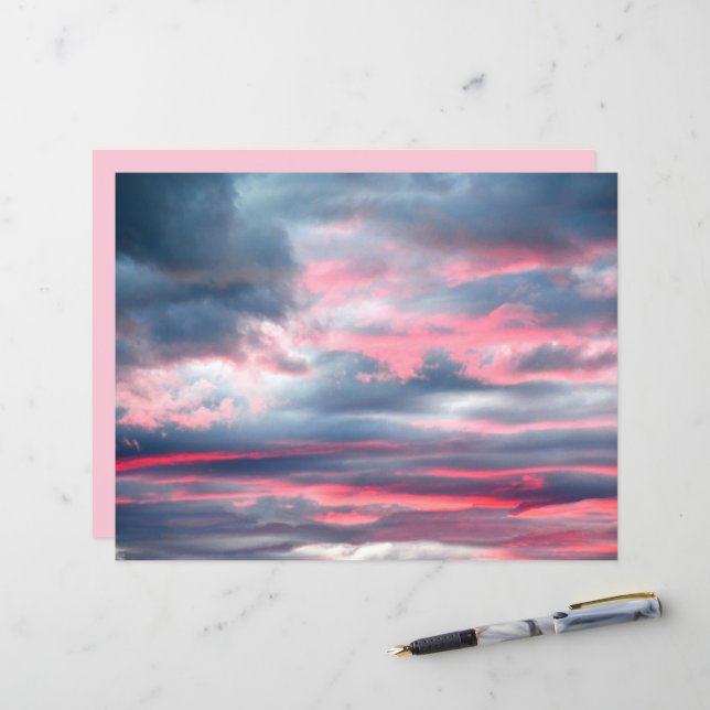 Lámina Hermoso cielo azul blanco rosado (Anverso/Reverso In Situ)