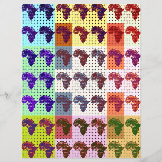 Lámina Hermoso mapa africano de arte de Papanicolau revis (Anverso)