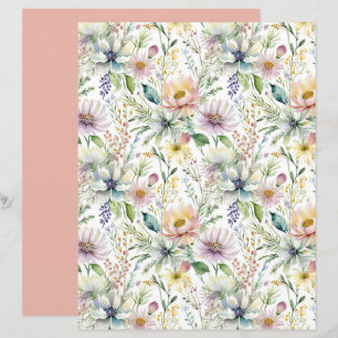 Lámina Hermoso patrón floral pastel