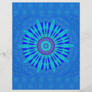 Lámina Hermoso patrón vectorial tradicional azul arte des