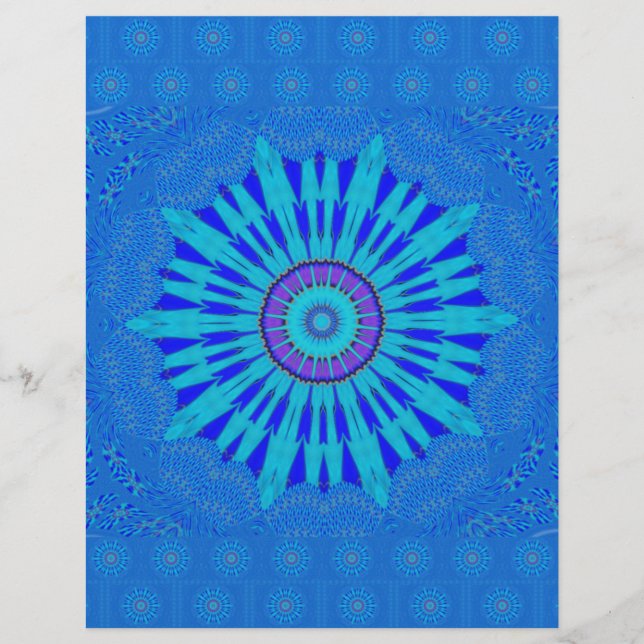 Lámina Hermoso patrón vectorial tradicional azul arte des (Anverso)