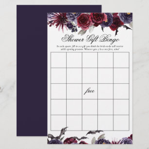 Lámina Hermoso y espeluznante Bingo de ducha floral gót