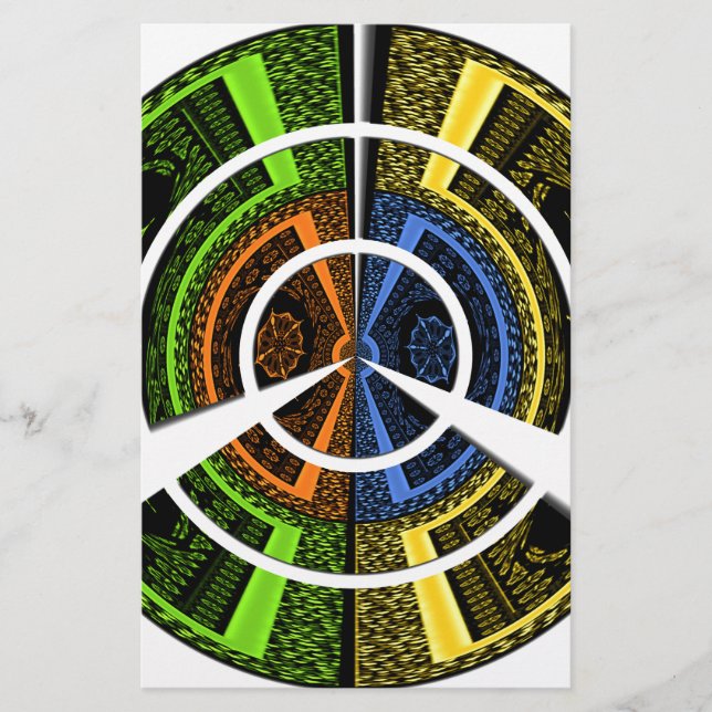 Lámina Hermosos Ilustraciones circulares coloridos africa (Anverso)