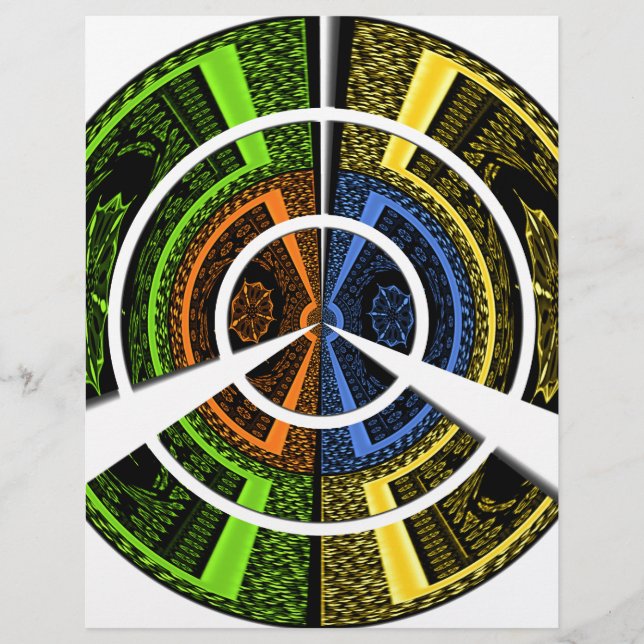 Lámina Hermosos Ilustraciones circulares coloridos africa (Anverso)