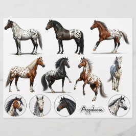 Lámina Hermosos Ilustraciones de caballos de Appaloosa