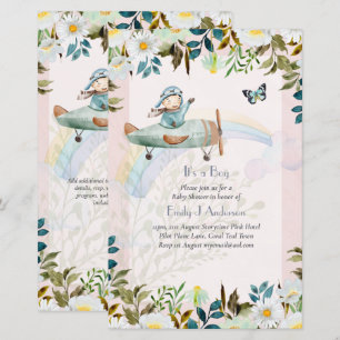 Lámina Hermosos pilotos de avión invitan a Baby Shower