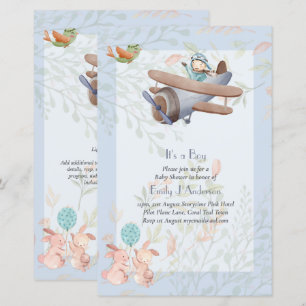 Lámina Hermosos pilotos de avión invitan a Baby Shower