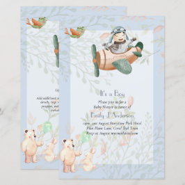 Lámina Hermosos pilotos de avión invitan a Baby Shower
