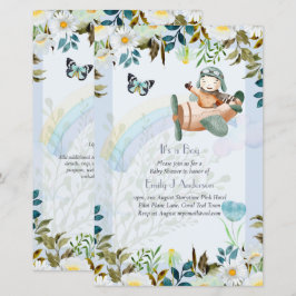 Lámina Hermosos pilotos de avión invitan a Baby Shower