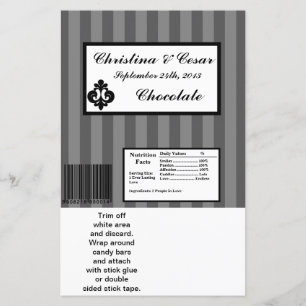 Lámina Hershey's Large Bar Wrapper Black Gray Flourish St
