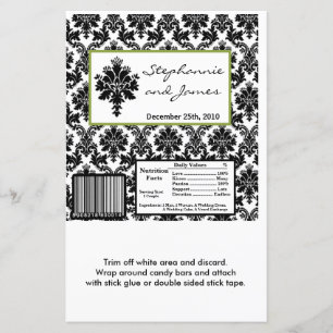 Lámina Hershey's Large Bar Wrapper Black Green Damask