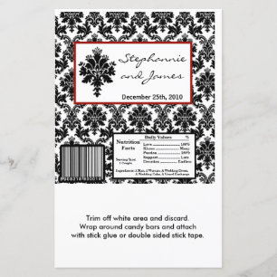 Lámina Hershey's Large Bar Wrapper Black Red Damask