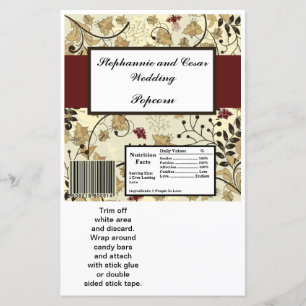 Lámina Hershey's Large Bar Wrapper Fall Floral/Branches