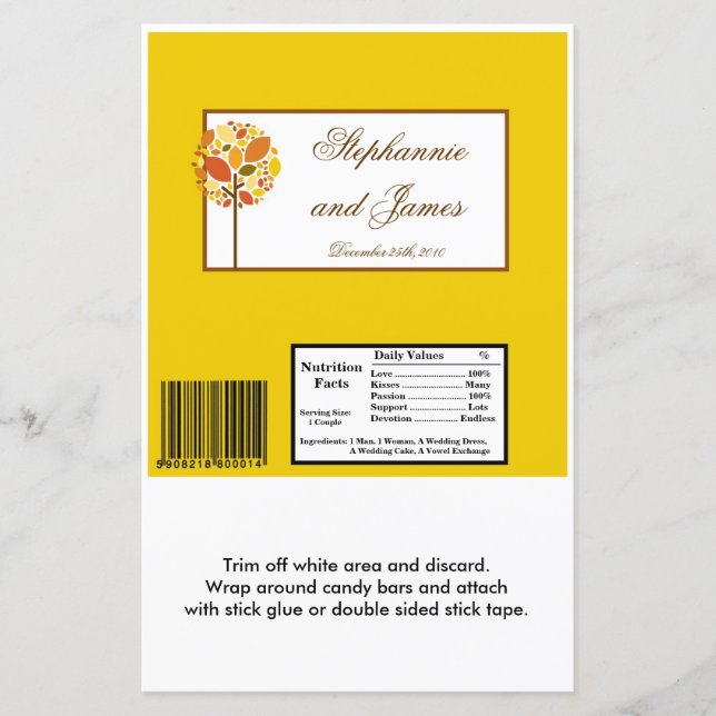 Lámina Hershey's Large Bar Wrapper Modern Autumn Tree (Anverso)