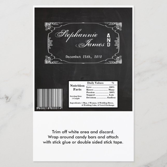 Lámina Hershey's Large Bar Wrapper Modern Chalkboard Vint (Anverso)