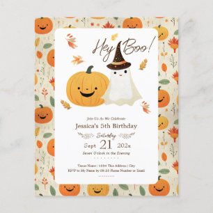 Lámina Hey Boo 5º cumpleaños Halloween