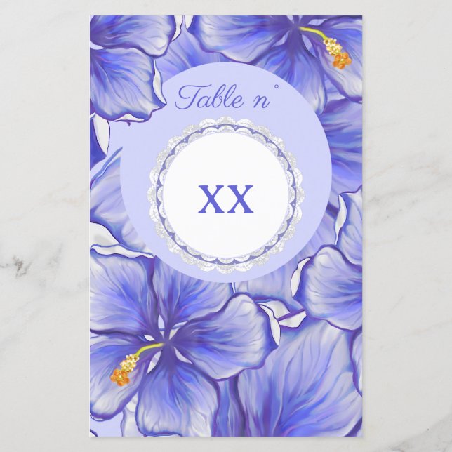 Lámina Hibiscus & lace BLUE (Reverso)