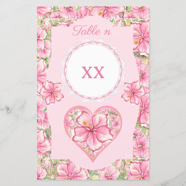 Lámina Hibiscus & lace PINK (Reverso)