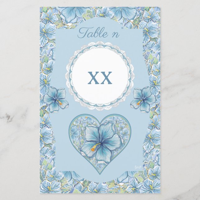 Lámina Hibiscus & lace TURQUOISE (Reverso)