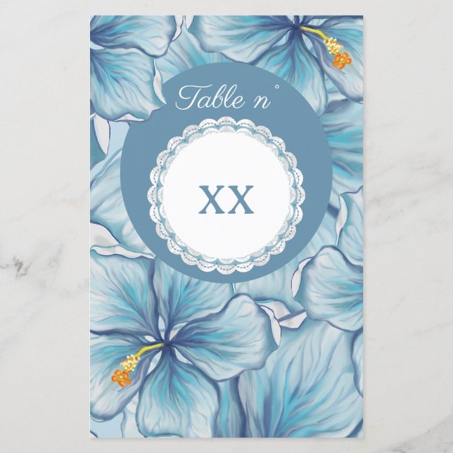 Lámina Hibiscus & lace TURQUOISE (Reverso)