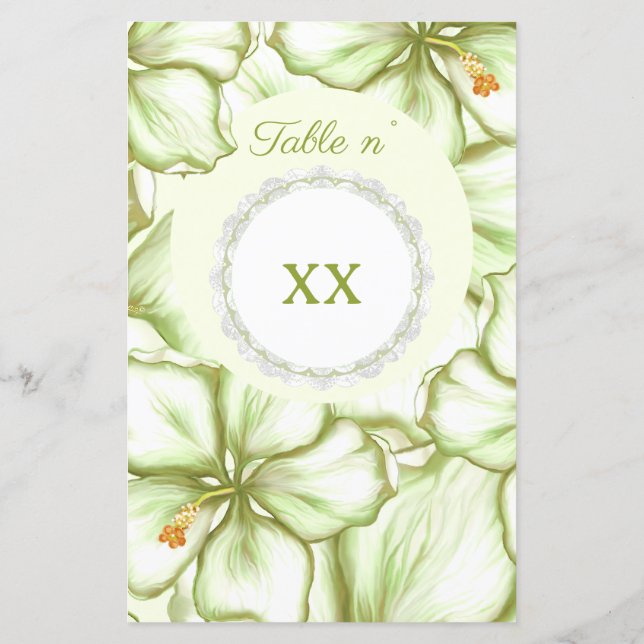 Lámina Hibiscus & lace WHITE (Reverso)