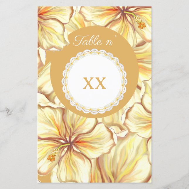 Lámina Hibiscus & lace YELLOW (Reverso)