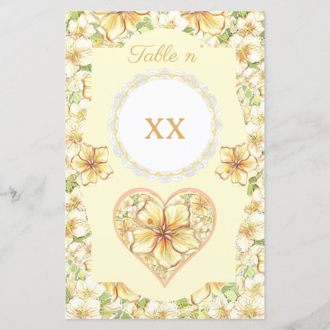 Lámina Hibiscus & lace YELLOW (Reverso)