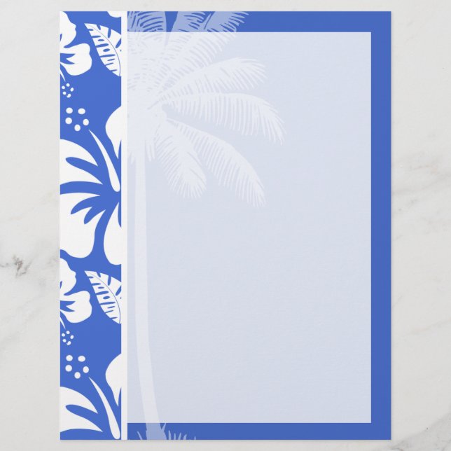 Lámina Hibiscus tropical hawaiano-hawaiano Han; Palm (Anverso)