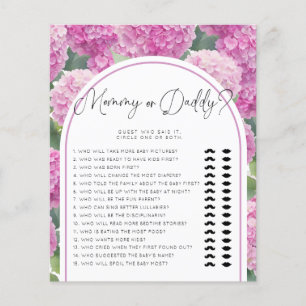 Lámina Hidrangea Baby Shower Mommy o Daddy Games