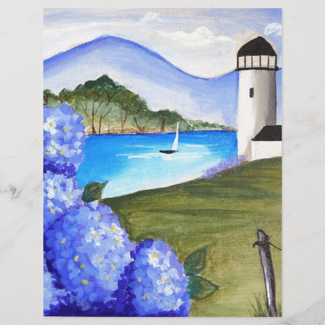 Lámina Hidrangeas a orillas de la bahía (Anverso)