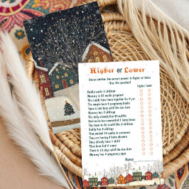 Lámina Higher or Lower Baby Shower Game Winter Snowy