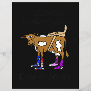 Lámina Hillbilly Motorcycle Funny Cow Gift Para Bicicleta