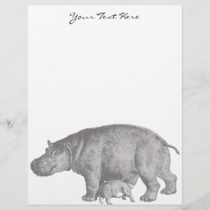 Lámina Hippo Letterhead vintage