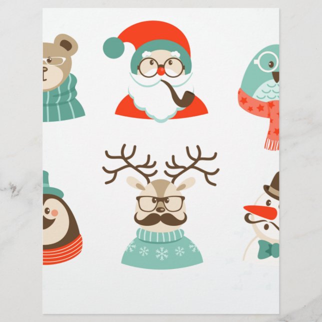 Lámina hipster navidades santa (Anverso)