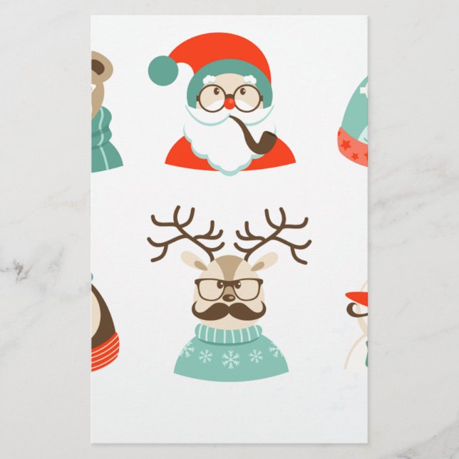 Lámina hipster navidades santa (Anverso)