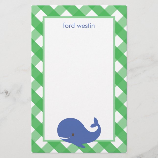 Lámina Historias personalizadas de Gingham Whale (Anverso)