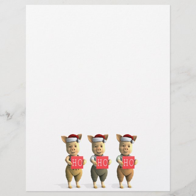 Lámina Ho Ho Ho Ho Piglets (Anverso)