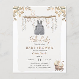 Lámina Hola Baby Boy Clothes Boho Bohemian Baby Shower