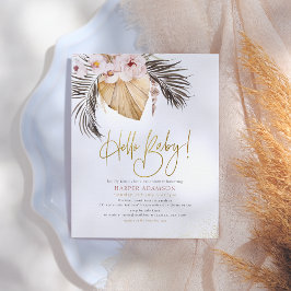 Lámina Hola, bebé | Boho Pampas Grass & Dried Palm Budget