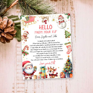 Lámina Hola de la carta de llegada del elfo de Navidad