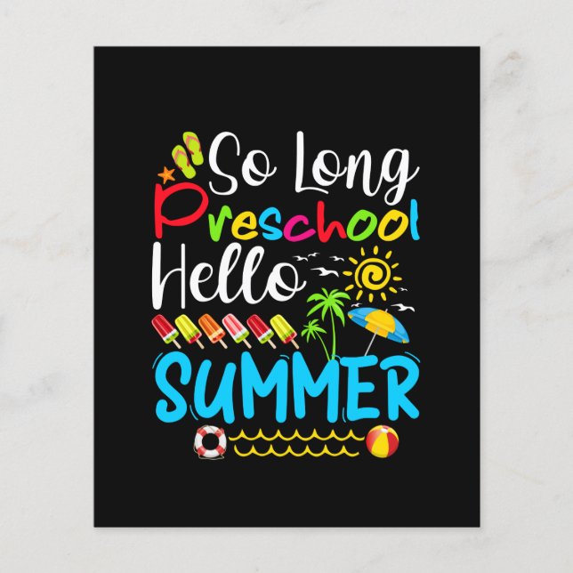 Lámina Hola, El Verano De Último Día De La Escuela. (Anverso)