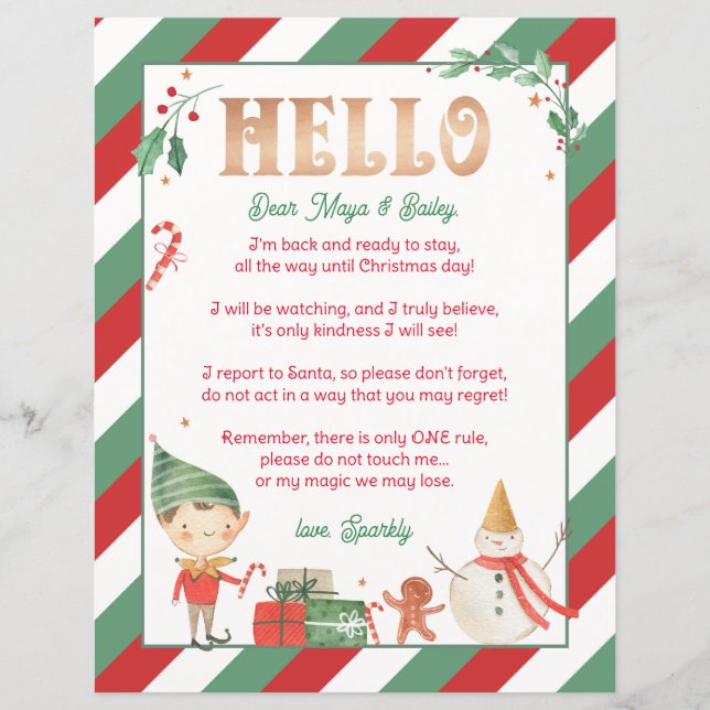 Lámina Hola Elf Bienvenida Elf North Pole Magic (Anverso)